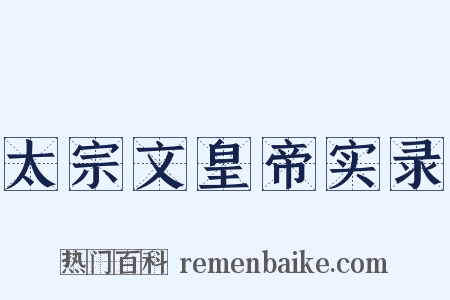 太宗文皇帝实录是什么意思的图片